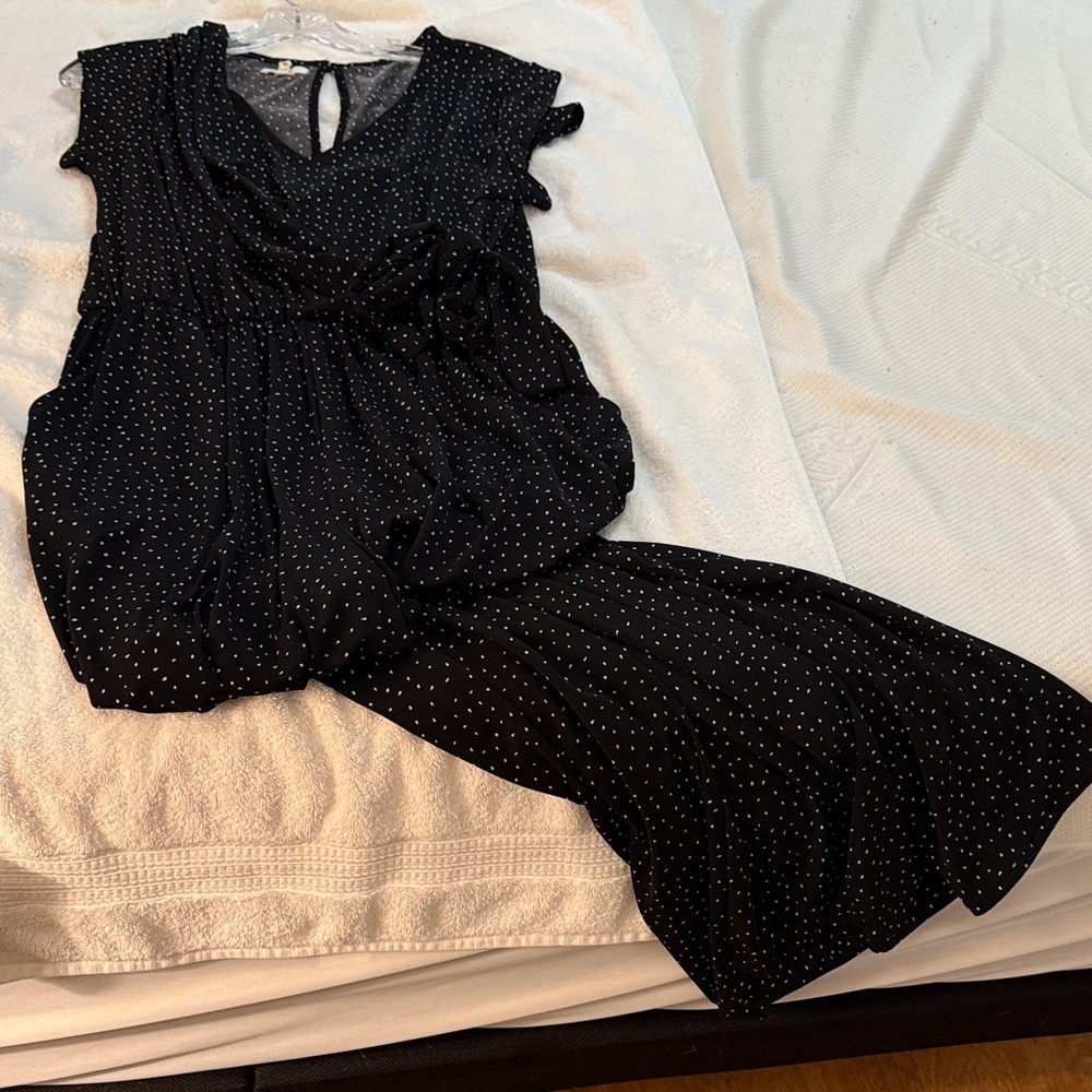 Old Navy Black and White Polka Dot Jumpsuit